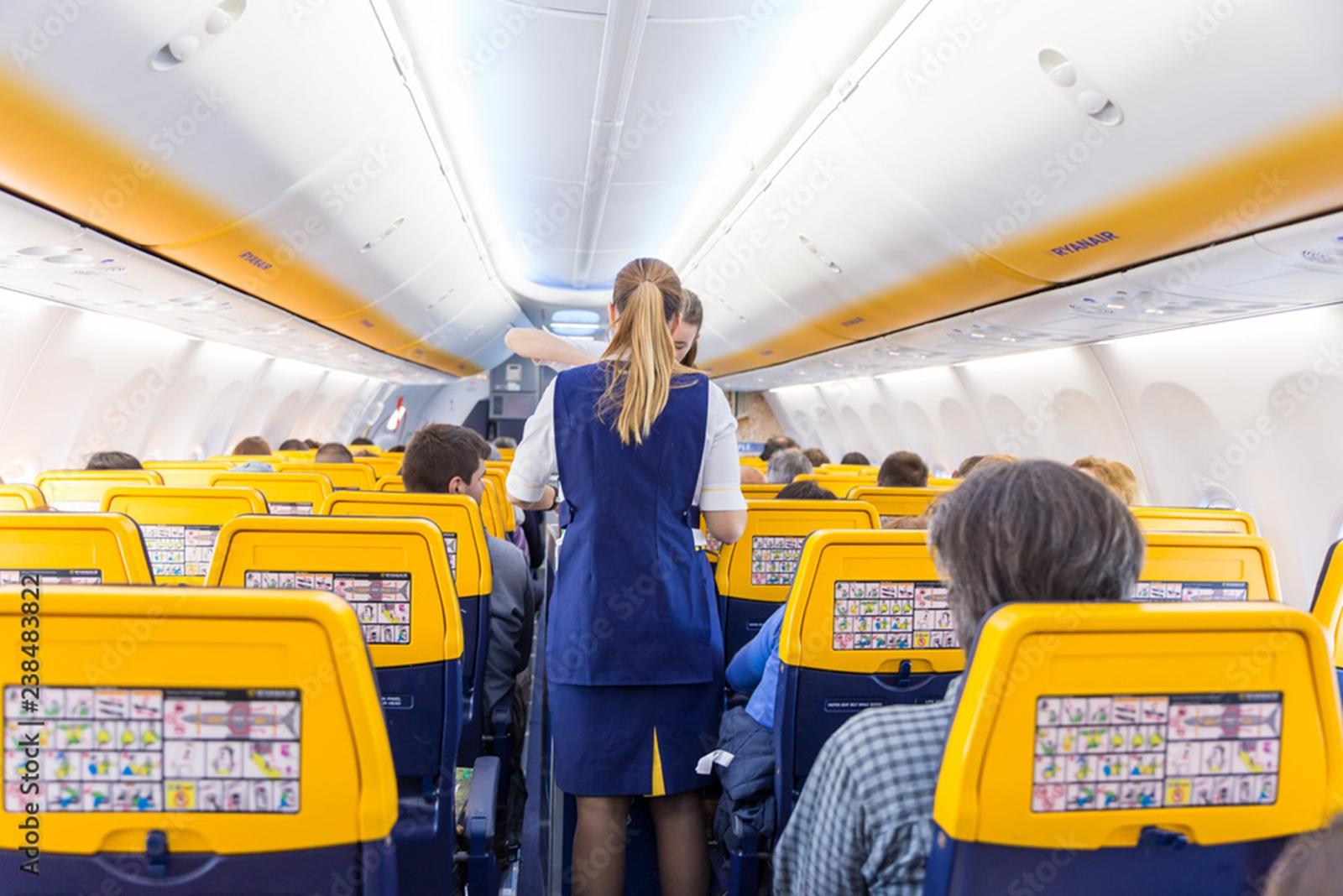 Air cabin on Ryanair plane