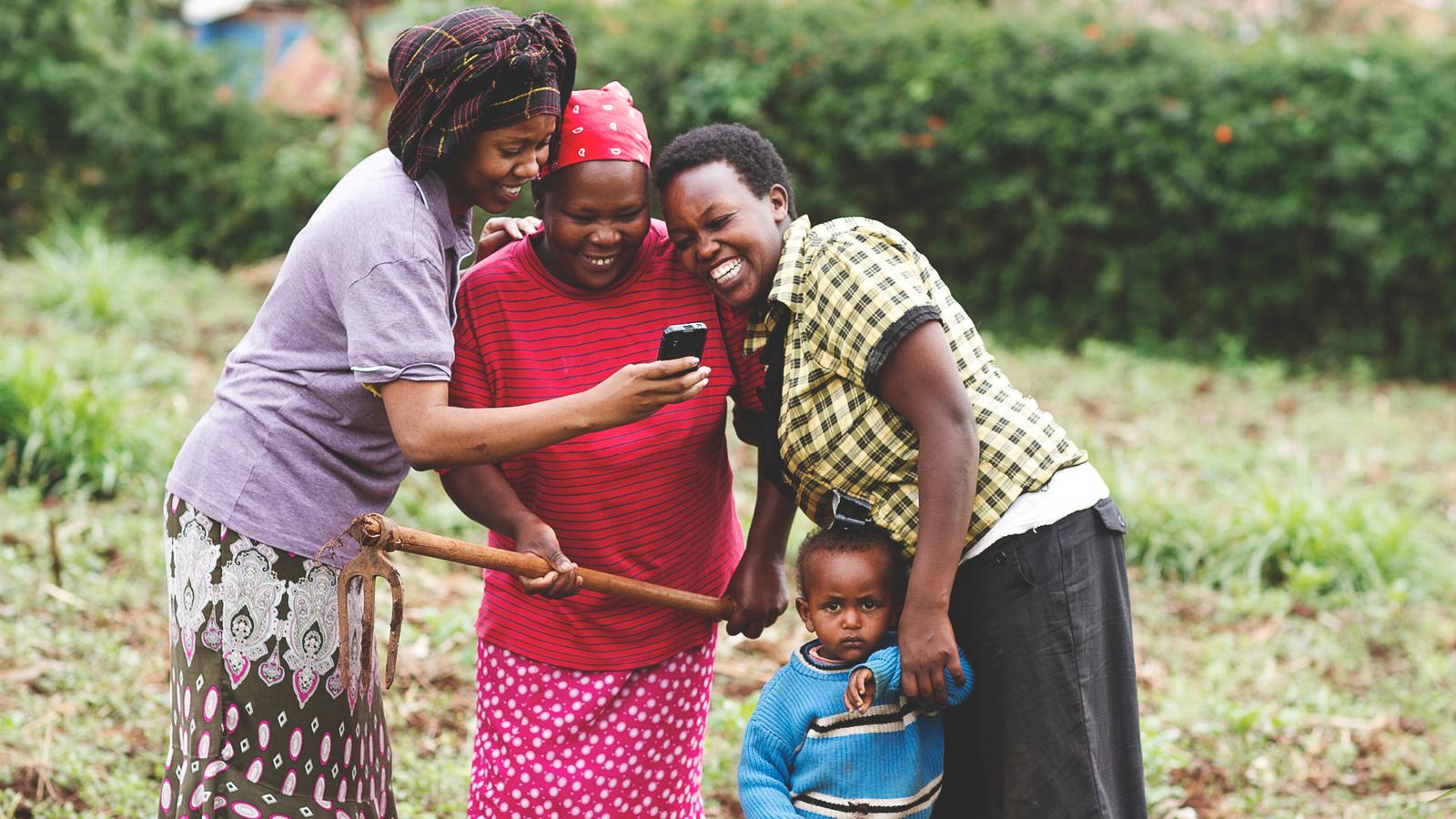 Vodafone Africa.Connected african family hugging