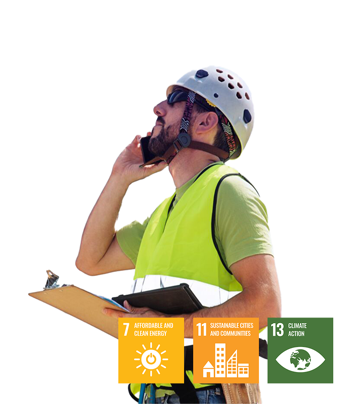 Worker on phone