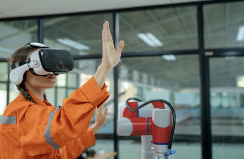 Women with VR headset